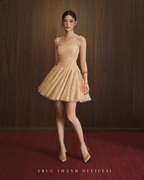 Lune Dress | Váy ren hoạ tiết hoa (Beige/Da)