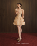 Lune Dress | Váy ren hoạ tiết hoa (Beige/Da)