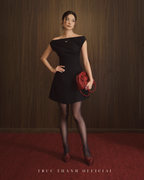 Elegance Dress | Váy cổ chéo form chữ A (Black/ Đen)