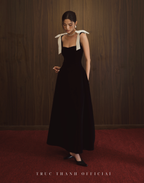 Amour Dress - Váy nhung dài (Black/Đen)