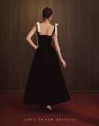 Amour Dress - Váy nhung dài (Black/Đen)