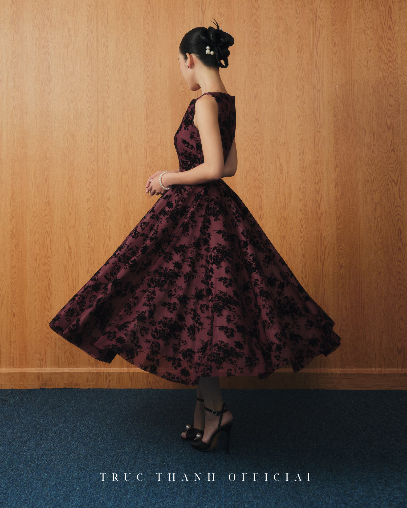 Rouge Muse Dress | Váy xoè phối ren - Đỏ/Red