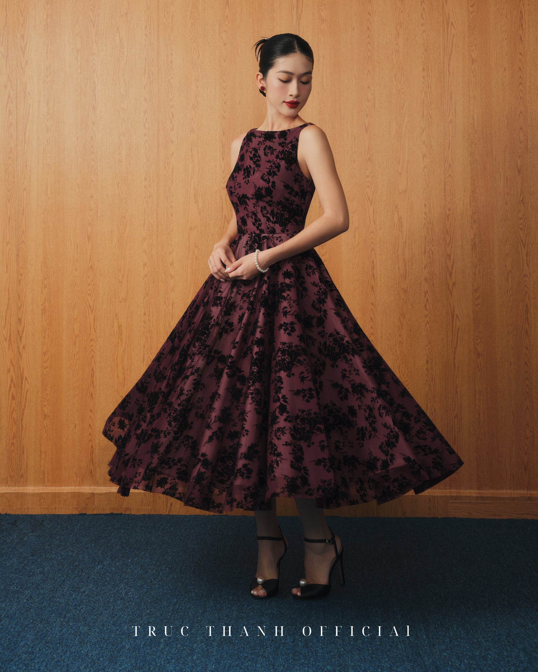 Rouge Muse Dress | Váy xoè phối ren - Đỏ/Red