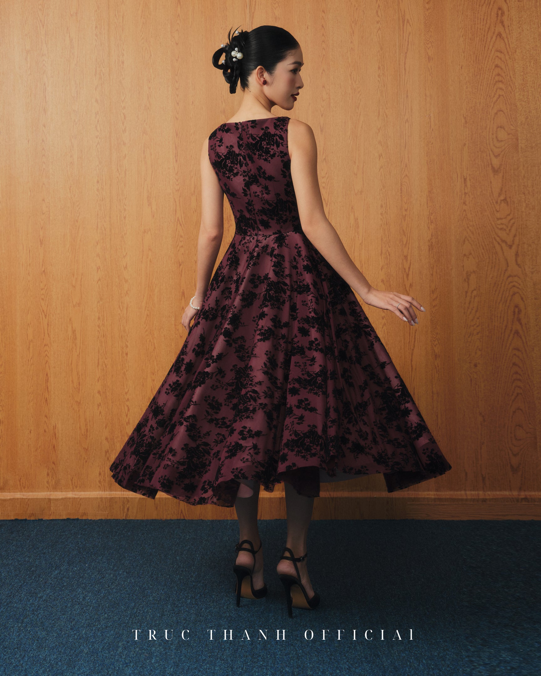 Rouge Muse Dress | Váy xoè phối ren - Đỏ/Red