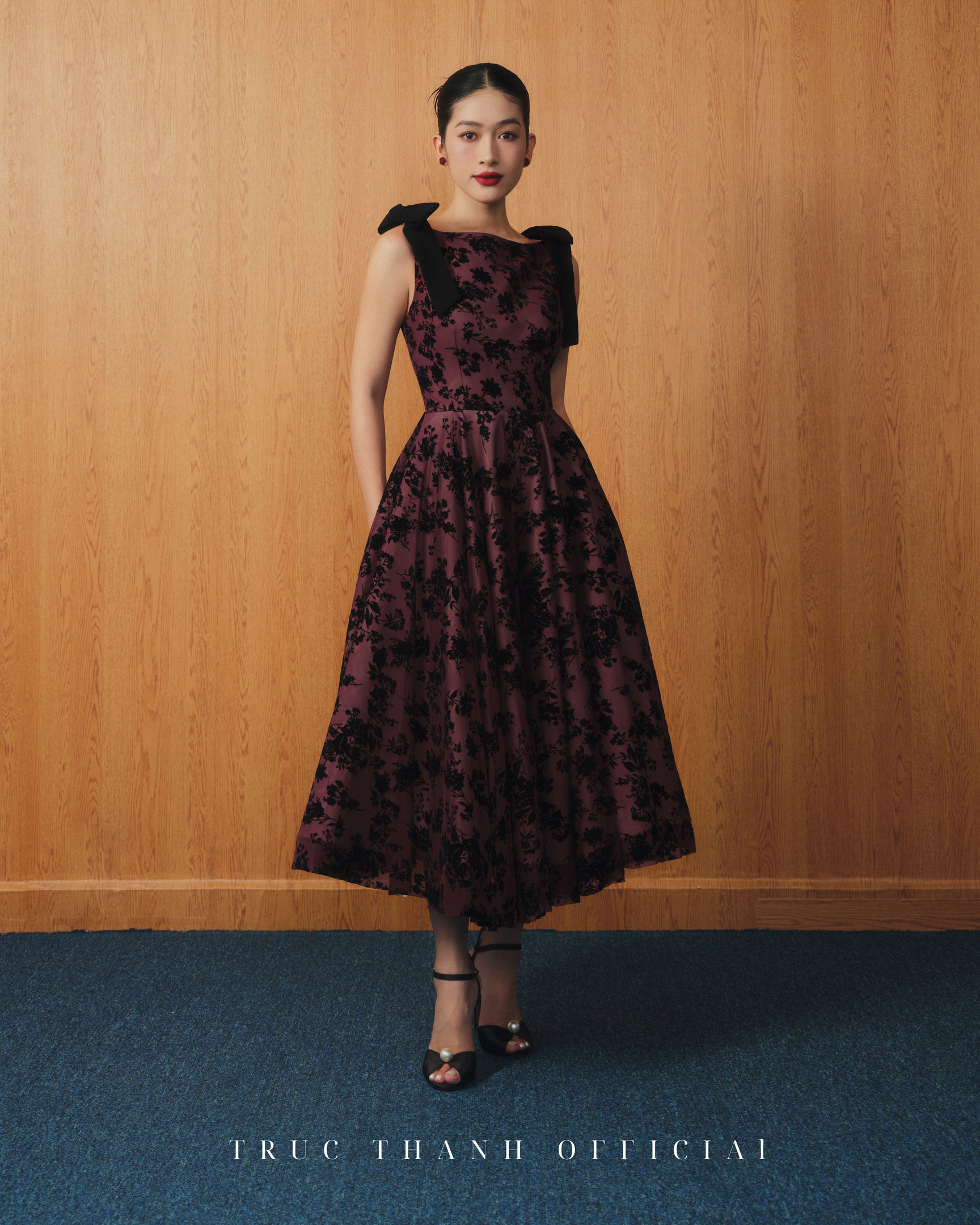 Rouge Muse Dress | Váy xoè phối ren - Đỏ/Red