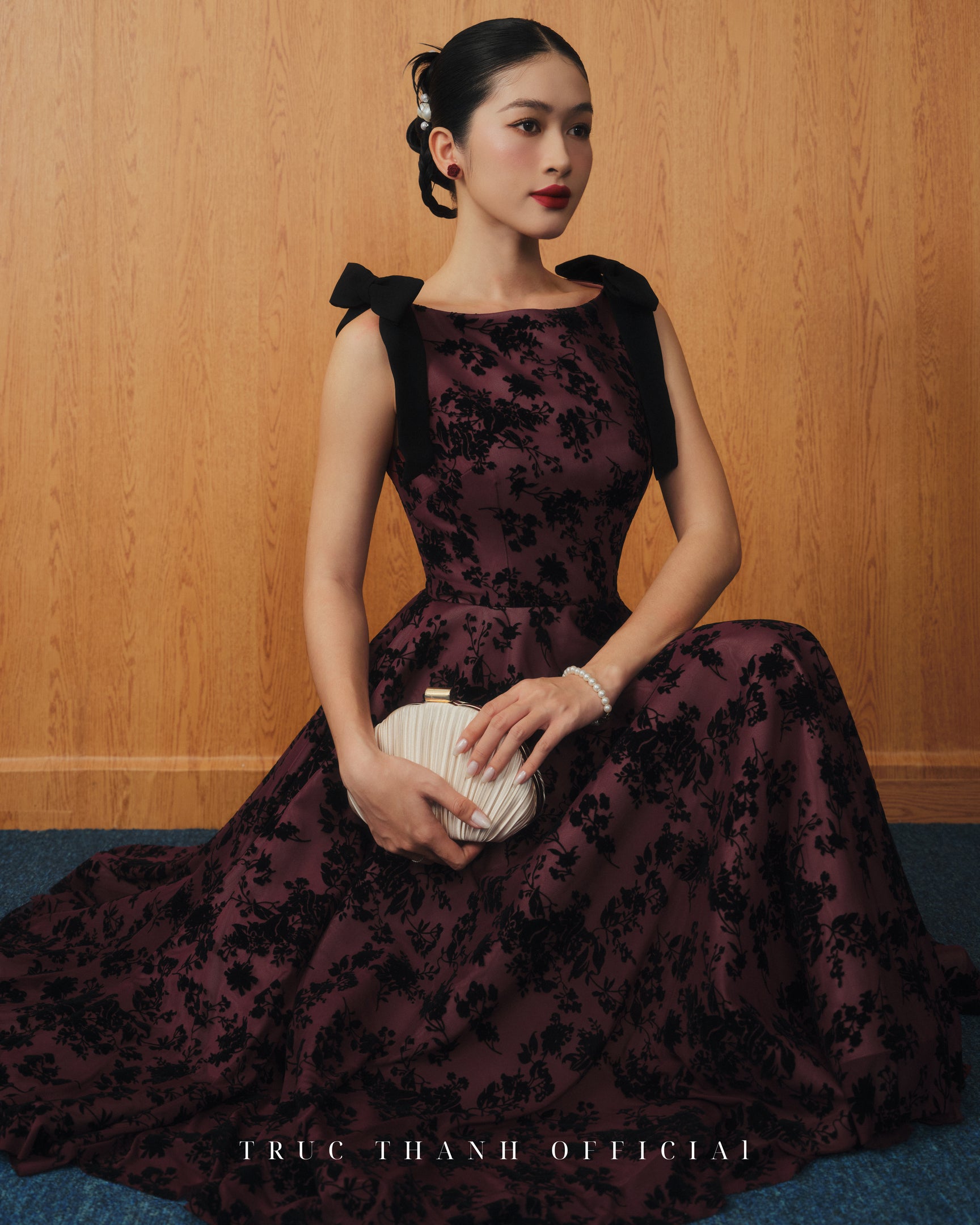 Rouge Muse Dress | Váy xoè phối ren - Đỏ/Red