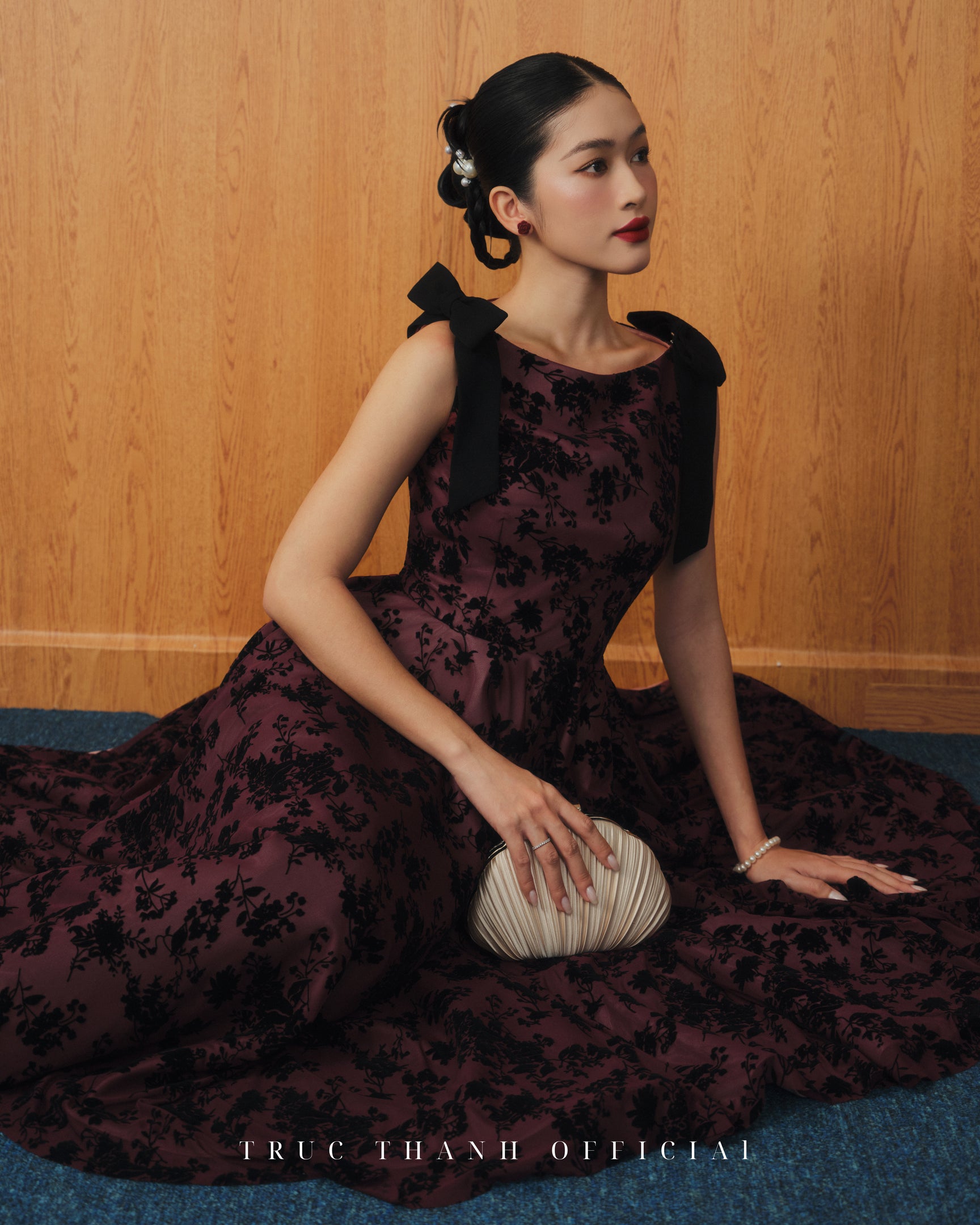 Rouge Muse Dress | Váy xoè phối ren - Đỏ/Red