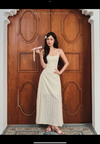 Amour Flower Dress | White mix flower dot