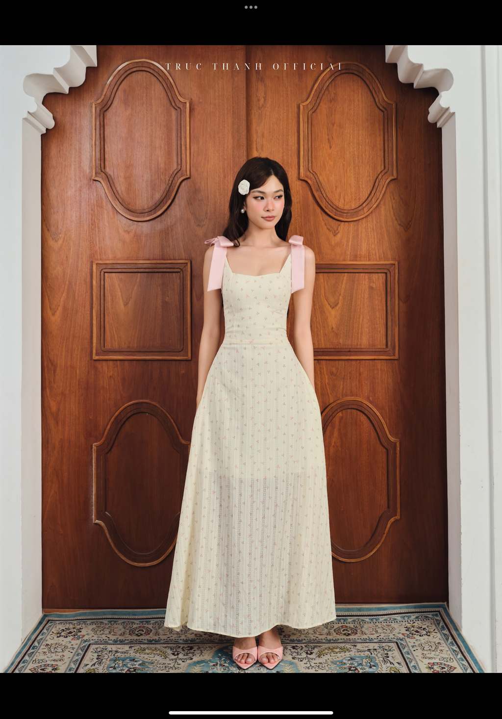 Amour Flower Dress | White mix flower dot