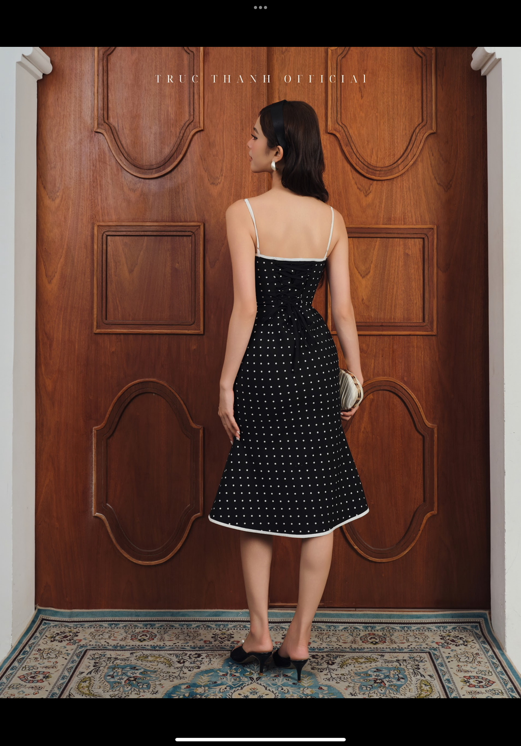 Délia Dress | Váy chấm bi đen