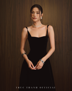 Amour Dress - Váy nhung dài (Black/Đen)
