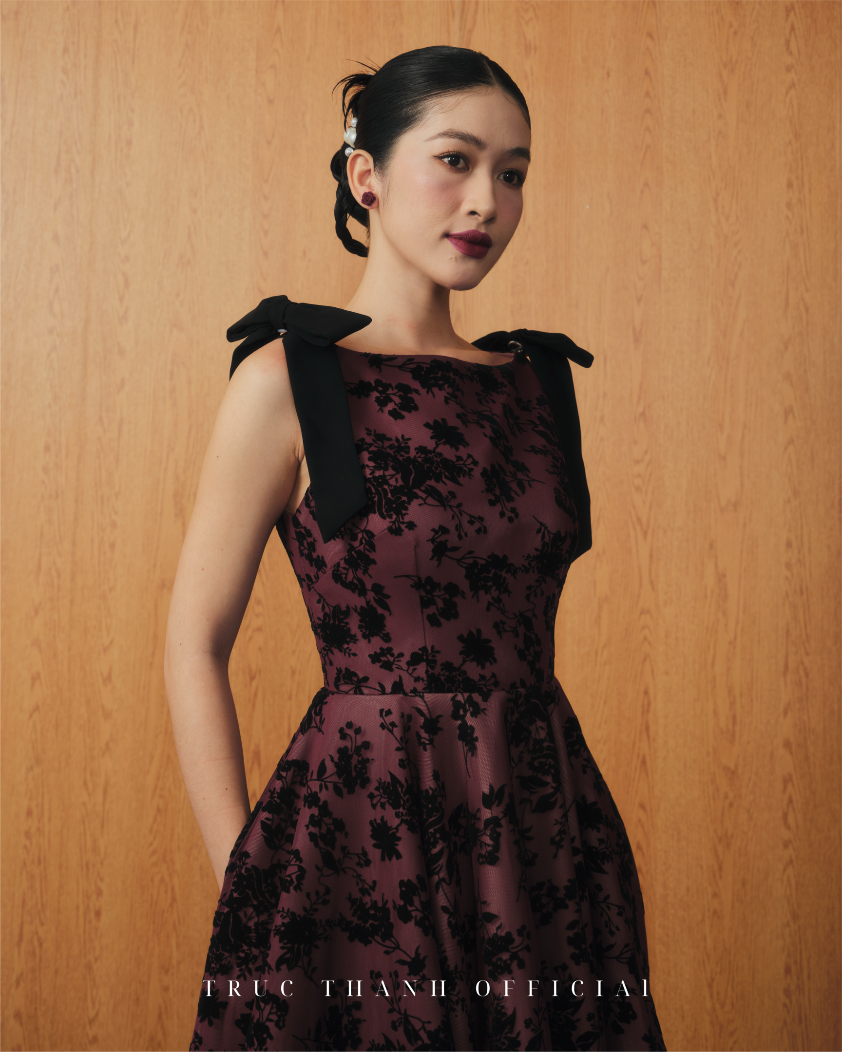 Rouge Muse Dress | Váy xoè phối ren - Đỏ/Red