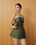 Élancé Dress | Váy gấm cột dây form ngắn