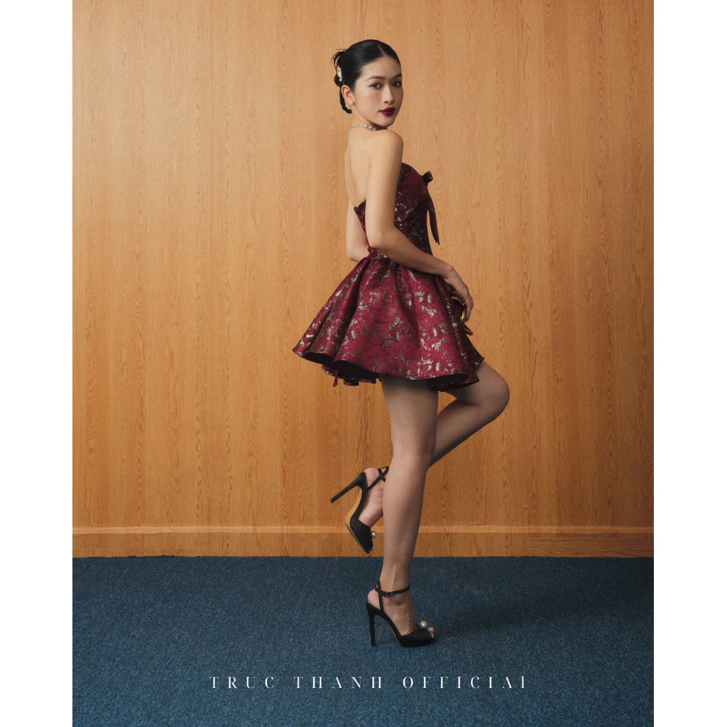 Lumie Dress | Váy Gấm Corset (Brocade Corset) - Đỏ / Red