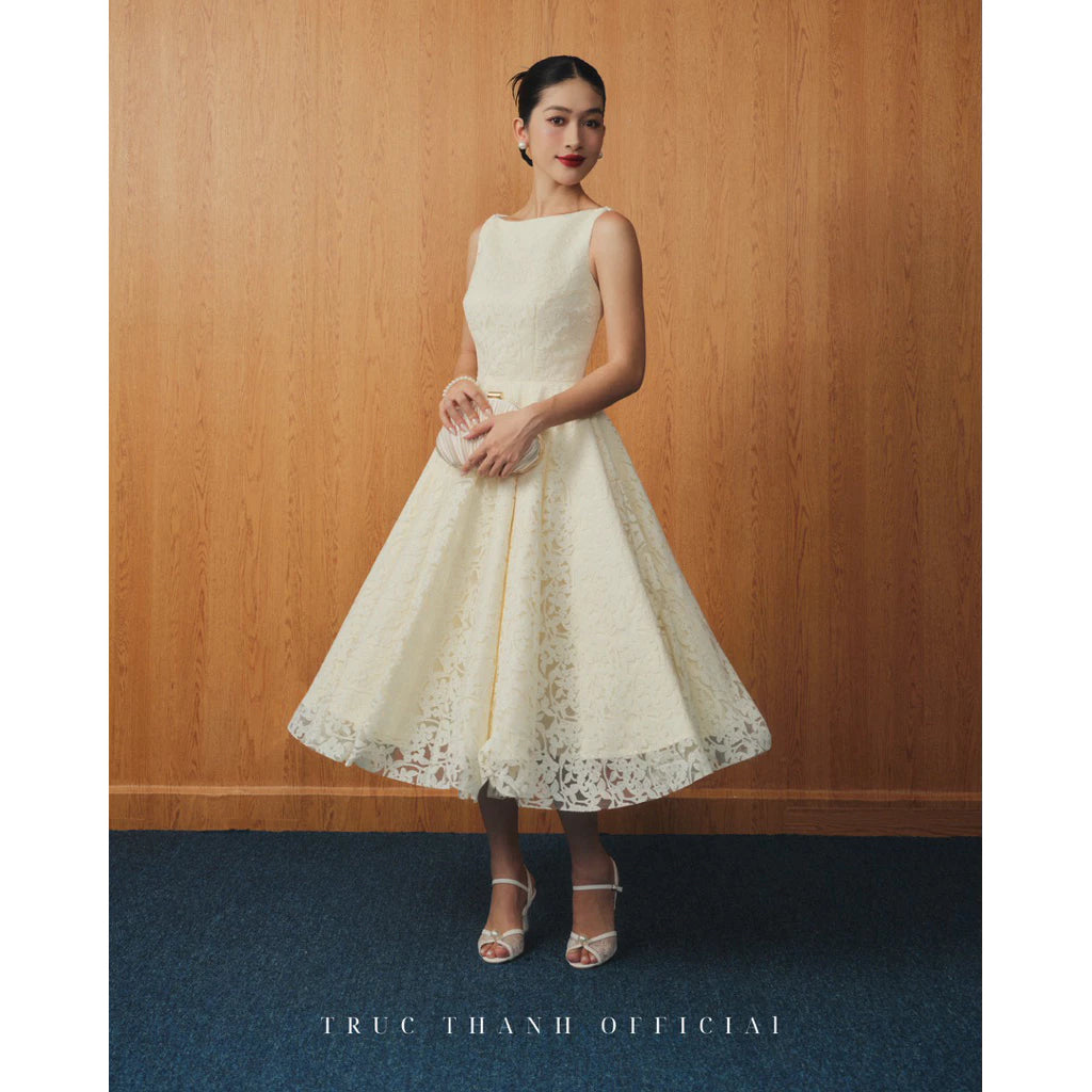 Rouge Muse Dress | Váy Xoè Phối Ren - Trắng/White