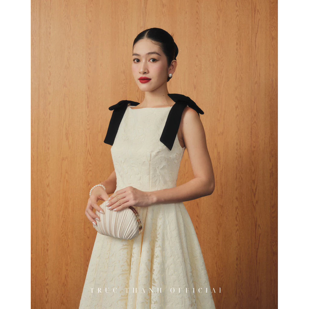 Rouge Muse Dress | Váy Xoè Phối Ren - Trắng/White